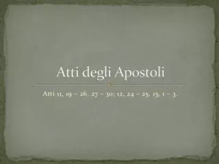 atti degli apostoli