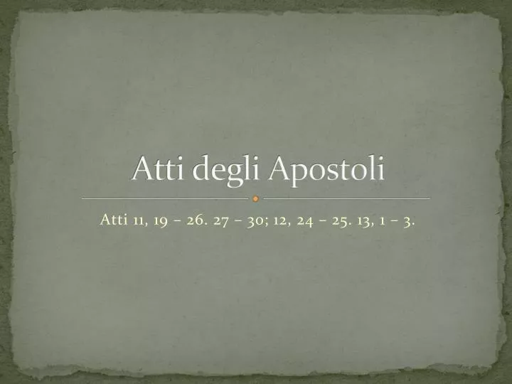 atti degli apostoli