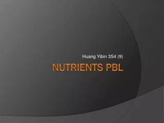 Nutrients PBL