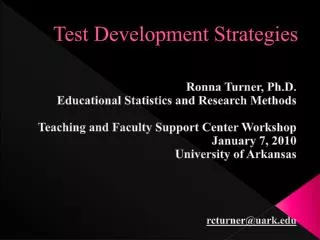 Test Development Strategies