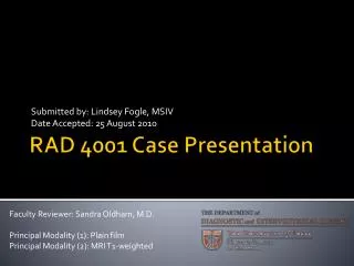 RAD 4001 Case Presentation