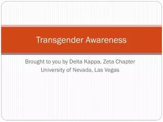 Transgender Awareness