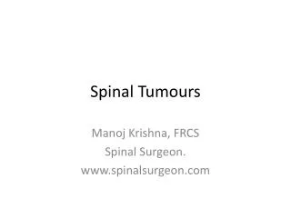 Spinal Tumours
