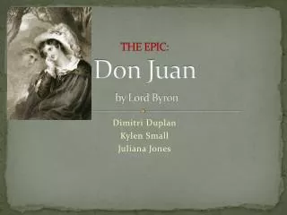 THE EPIC: Don Juan by Lord Byron