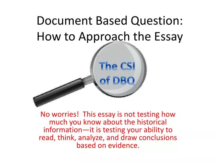 document based question how to approach the essay