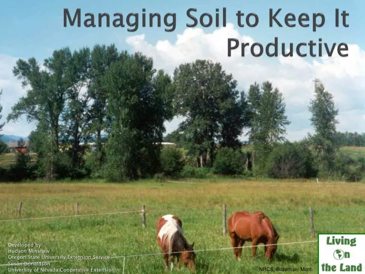 managing soil to keep it productive