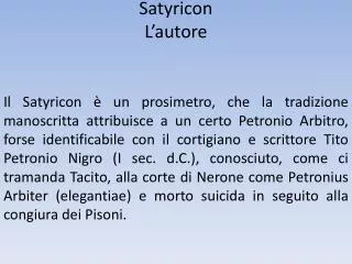 satyricon l autore
