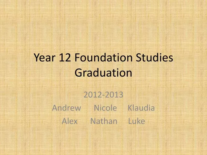year 12 foundation studies graduation