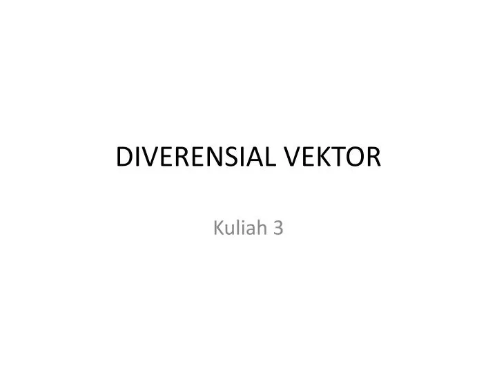 diverensial vektor