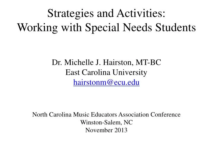strategies and activities working with special needs students