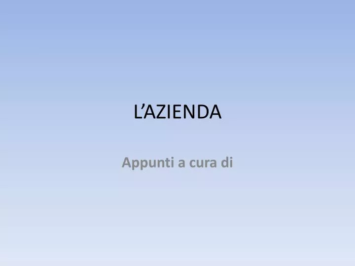 l azienda