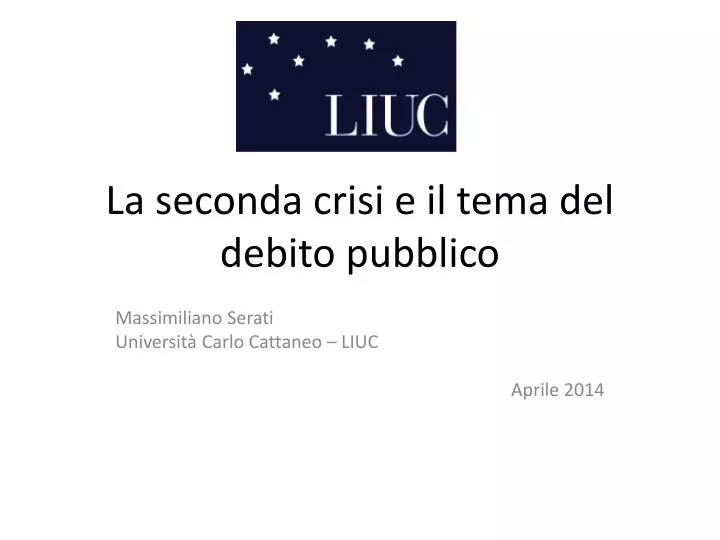 la seconda crisi e il tema del debito pubblico