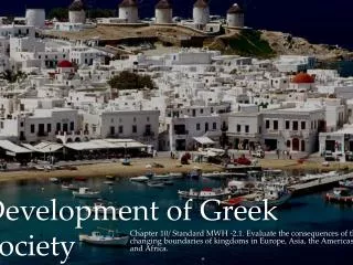 Development of Greek Society
