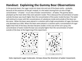 Dots represent sugar molecules. Arrows show the direction of water movement.