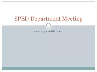 SPED Department Meeting