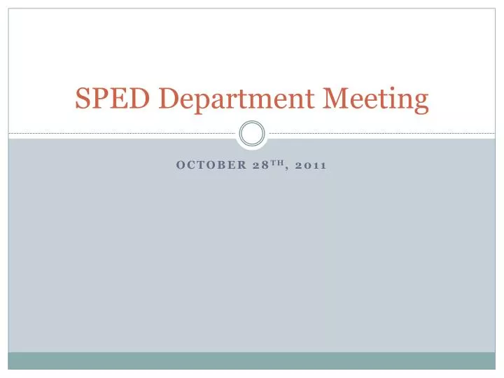 sped department meeting