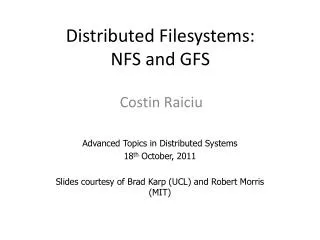 Distributed Filesystems: NFS and GFS