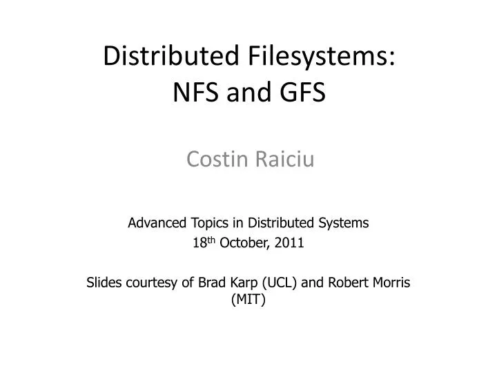 distributed filesystems nfs and gfs