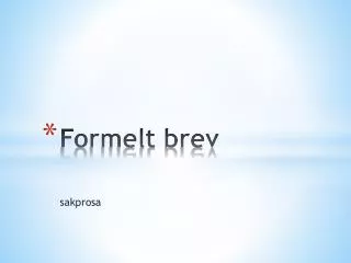 formelt brev