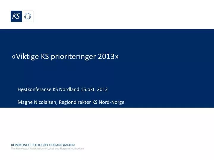 viktige ks prioriteringer 2013