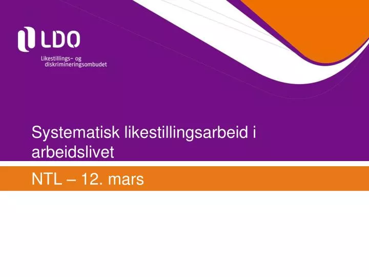 systematisk likestillingsarbeid i arbeidslivet