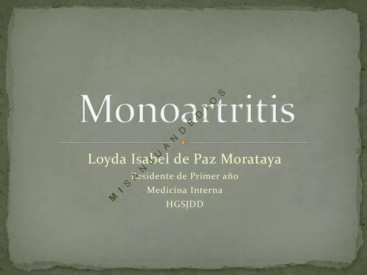 monoartritis