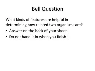 Bell Question