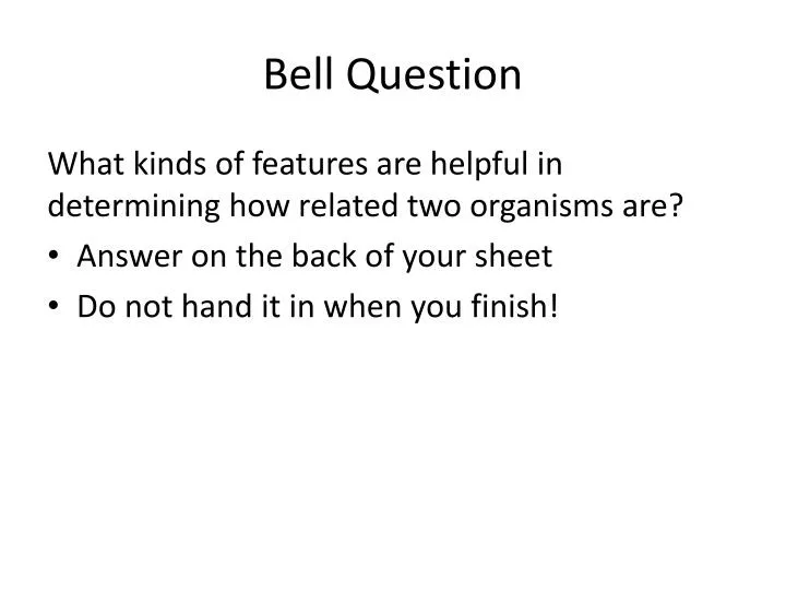 bell question