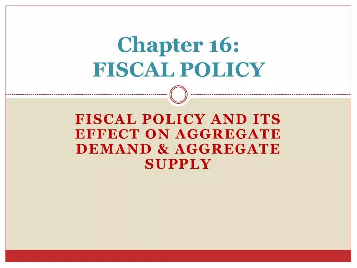 chapter 16 fiscal policy