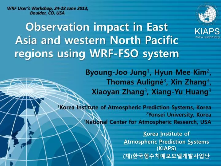 observation impact in east asia and western north pacific regions using wrf fso system