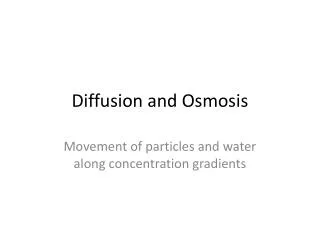 diffusion and osmosis