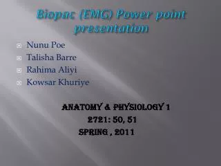 Biopac (EMG) Power point presentation