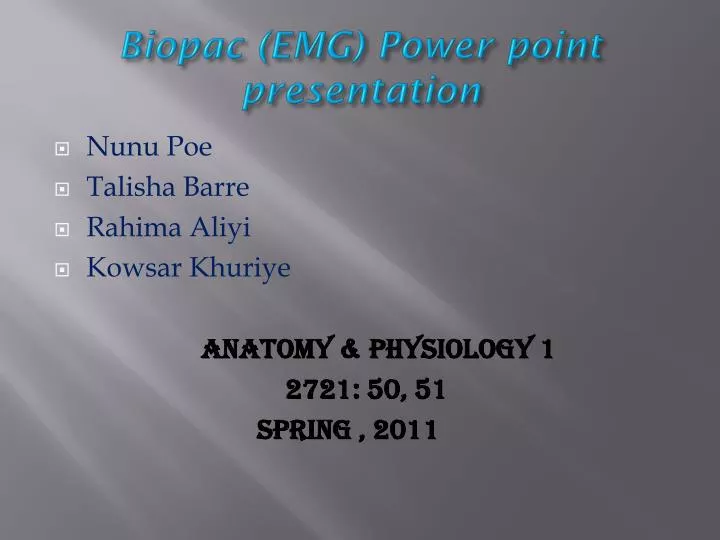 biopac emg power point presentation