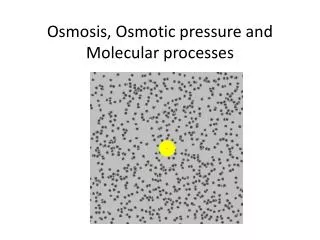 Osmosis, Osmotic pressure and Molecular processes