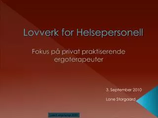 lovverk for helsepersonell
