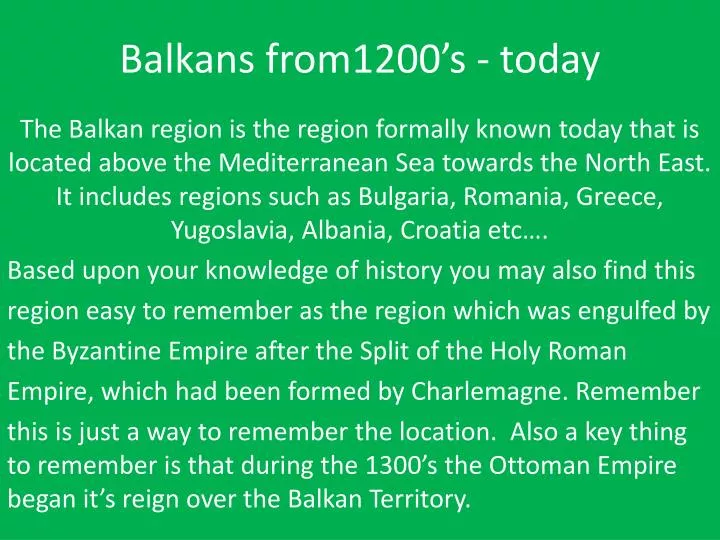 balkans from1200 s today