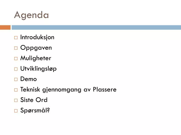 agenda