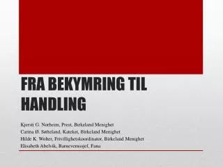 fra bekymring til handling