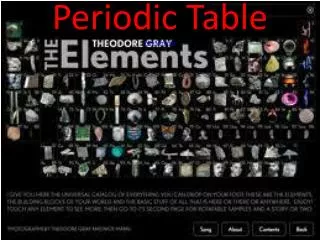 Periodic Table W eb E lements