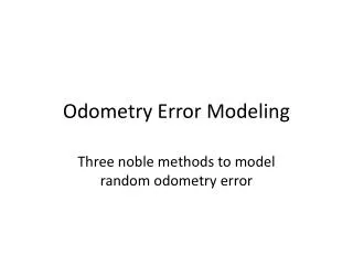 Odometry Error Modeling