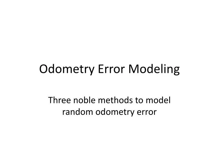 odometry error modeling