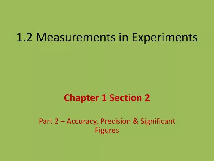 1 2 measurements in experiments