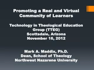 Promoting a Real and Virtual Community of Learners
