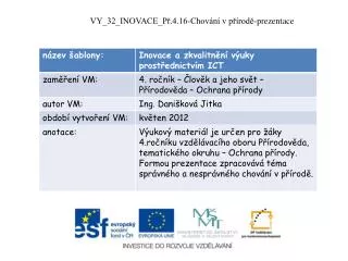 VY_32_INOVACE_Př.4.16-Chování v přírodě-prezentace