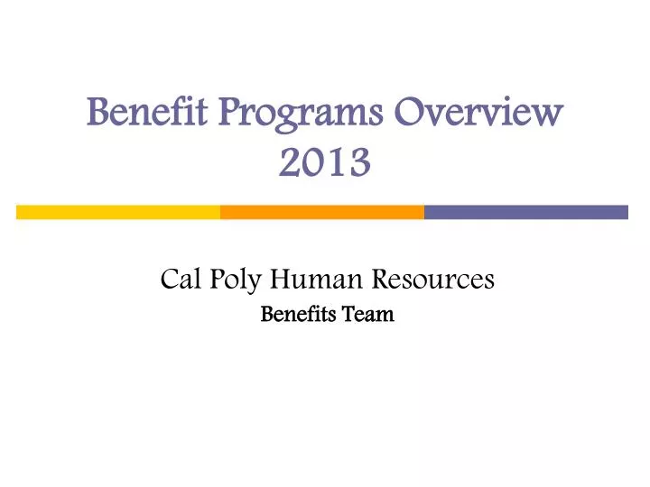 benefit programs overview 2013