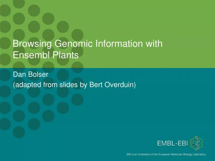browsing genomic information with ensembl plants