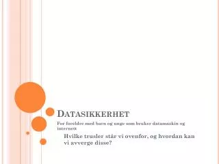 datasikkerhet