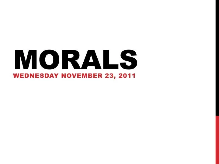 morals