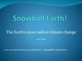 Snowball Earth!