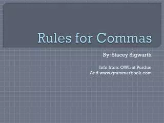 Rules for Commas